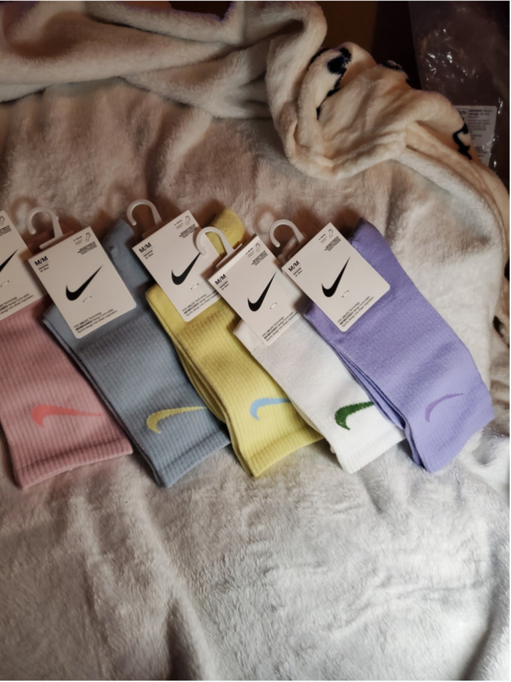 Long 5 pack Nike Crew Socks -Multi-Color Set size 7-9